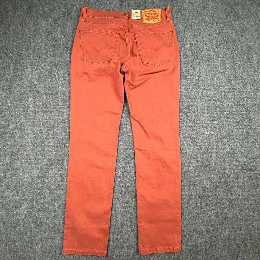 Levis 511 Slim Jeans Mens 32x32 Etruscan Red (Orange) Stretch Twill Pants
